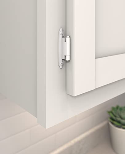 Image of Amerock 1 Pair Variable Overlay White Self-Closing Cabinet Hinge
