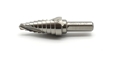 Image of TEMO M35 Cobalt Spiral Flute Step Drill Unibit, 9 Size from 1 /4 Inch To 3 /4 Inch, 3 /8 Inch Shank