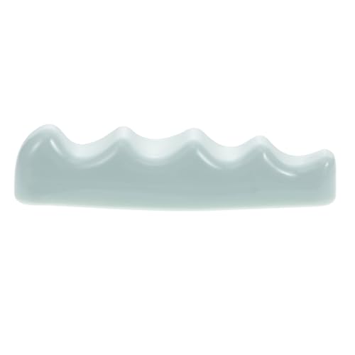 EXQUIMEUBLE Reposapinceles de Porcelana Esmaltada Verde Imitación Jade Soporte Ondulado para Pinceles de Caligrafía China Ligero y Portátil Estante para Pinceles de Escritura Tradicional
