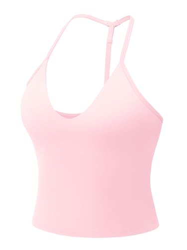 YEOREO CoreFlex Women's Impact Halter Tank Top Light Pink S