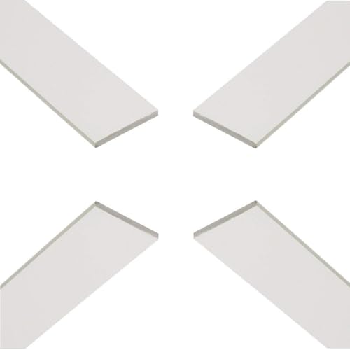 Plastic Flat Bar Strips PVC - Solid Flat Plastic Strip White - 19mm Wide x 1m Length