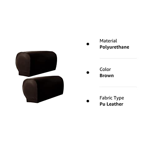 Sofa Armrest Cover, Stretch Armchair Slipcover, Pu Leather Anti-Slip Furniture Protector For Sofa Chair Recliner Couch Loveseat, Set Of 2 #TOP7