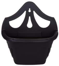 HOMION 31cm Venetian Wall Planter Hanging Basket Flower planter Plastic (BLACK, 6)