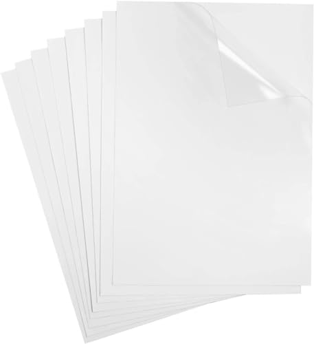 Papel de Impresión Adhesivas, Vinilos Adhesivos Imprimibles, Imprimible Papel Adhesivo, 25 Hojas Papel Pegatina para Imprimir A4 Papel Adhesivo Transparent