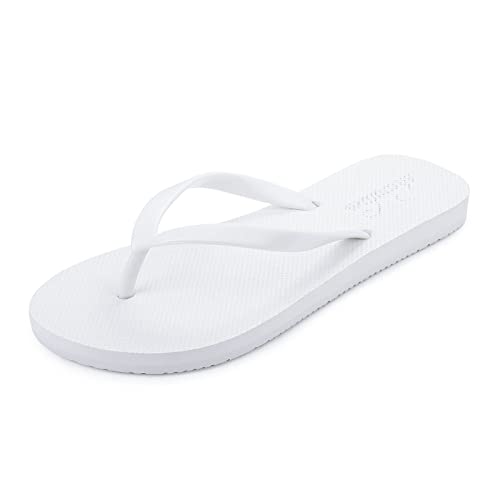 Image of shevalues Slim Basic Flip Flops for Women with Comfortable Yoga Mat | Lightweight Non Slip Rubber Sandals for Beach, Shower, Pool & Summer Casual Wear