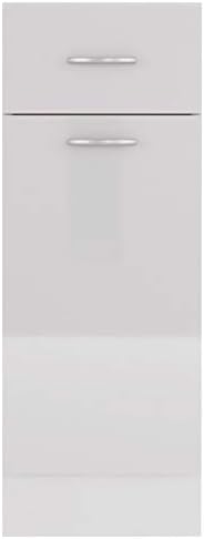 Tidyard Kitchen Cabinet With a Drawer Wall Cabinets Unit Storage Organizer Furniture High Gloss White 30x46x81.5 cm Chipboard
