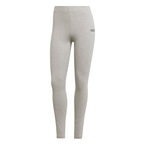 adidas Mujer Essentials Linear Cotton Leggings Tights, Medium Grey Heather/Black, S