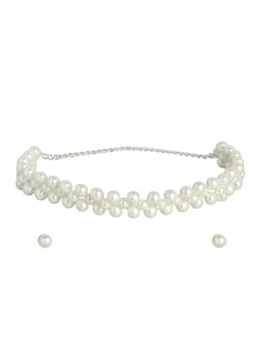 Juego de joyas chapado en plata blanco DMZ-740 S de latón para regalo especial