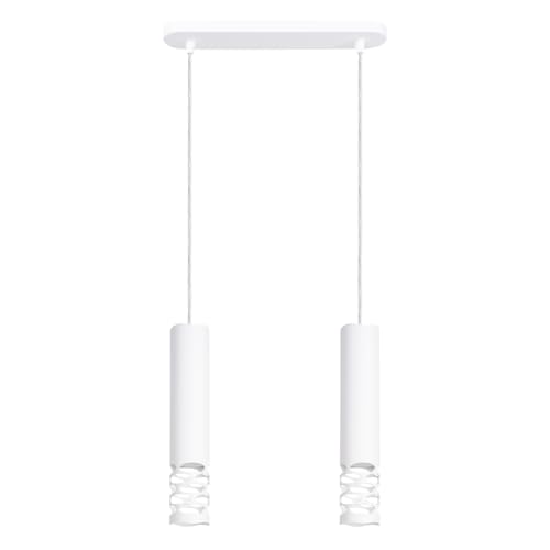 Image of SOLLUX lighting Pendant Light Pendant Light – Ceiling Light Steel – 2 Bulbs – LED Light Bulb – White Liro