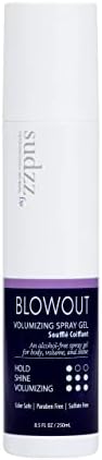 SUDZZfx BlowOut Volumizing Spray Gel for Hair Care - Hair Gel for Men & Women - Hair Spray for Fine Hair - Volume Spray Gel for Extra Shine -Hair Thickening Spray for All Hair Types - 8 fl. oz.