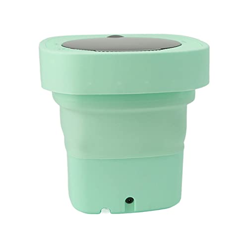 Zerone 6.5L Mini Washer, Portable Washing Machine Folding Portable Automatic Deep Wash and Spin Dry Washer with Water Tube 100?240V for Socks,Towels (Green)