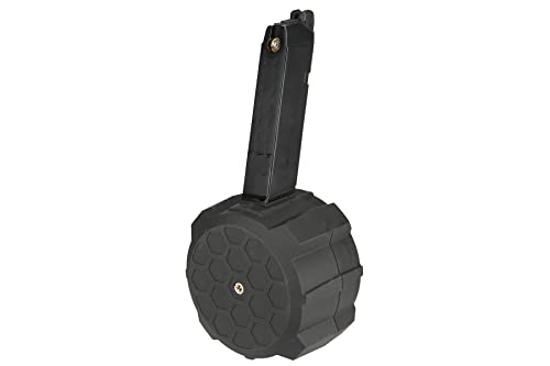 Goldenball & Hfc 145 Round Airsoft Drum Magazine For G-Series Gas Blowback Pistols (Color: Black/Brown) #TOP1