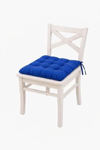 Image of A Decor Soft Cotton Chair Cushion Pad 40x40x4 cm| Comfortable Pad for Dining, Office & Study Chairs Pack of 1| (Royal Blue)