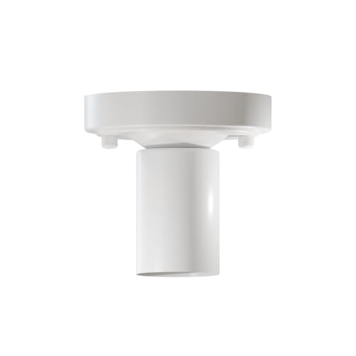 Image of LEDSone Industrial-Semi Flush Mount Close-to-Ceiling Light White Metal
