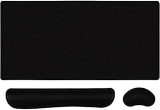 3 in 1 Keyboard Mouse Pad Set, Extended Gaming Mouse mat + Keyboard Wrist Rest Support + Non-Slip Mouse Wrist Cushion, (31.5×15.7 in) Large Ergonomic XXL Ultra Thick Mousepad Desk Mat Combo