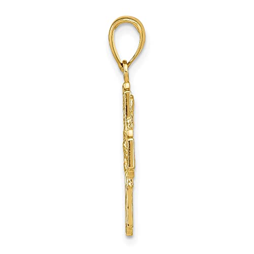 14k Yellow Gold 4 Way Medal Pendant Charm Necklace Religious Four Fine Jewelry For Women Gifts For Her