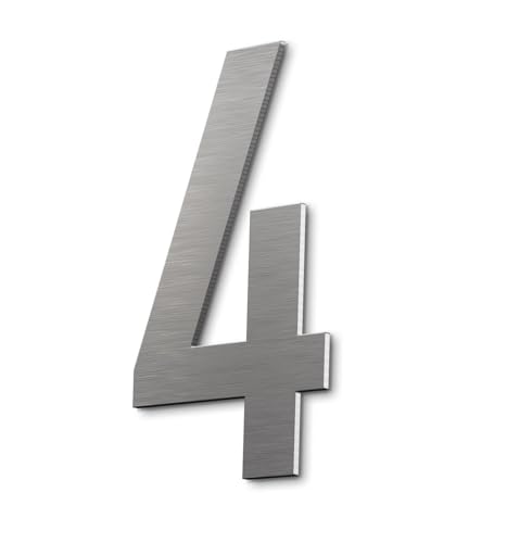 Numéro de maison 4 extérieur design Vegasline plaque inox 20cm
