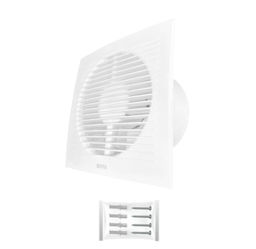 H&C VENT White 6 inch 150mm Extractor Fan With Humidistat sensor and Timer │ Inline Exhaust Duct Fan │ For Kitchen Bathroom Shower Toilet Wall Ceiling Window │ Silent Humidity centrifugal fume fan