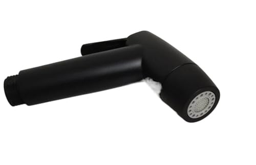 Grifo para inodoro negro con rociador de bidé y manguera flexible flexible