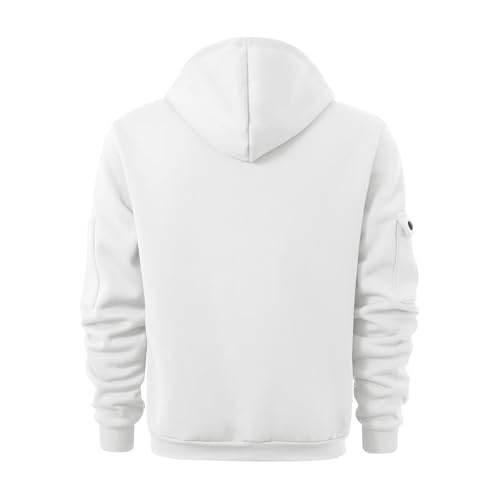 Fall Winter Quarter Zip Hoodie Men Pullover Tactical Sweatshirt Vintage Long Sleeve Casual Hoodies with Pockets