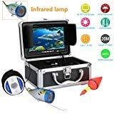 20M Cable 7" Inch 1000tvl Underwater Fishing Video Camera Kit 12 PCS LED Infrared Lamp Lights Video Fish Finder for Ice,Lake and Boat Fishing