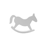 TEHAUX Knight Toys Wooden Rocking Horse Small Wooden Rocking Horse, Mini Wood Ride On Toys Rocker To