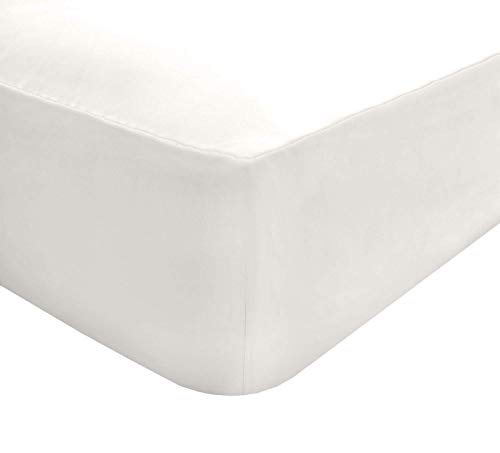 Sleepdown Extra Deep Fitted Sheet 32cm Pocket Easy Care Non-Iron Super Soft Polycotton Bedsheet Bedding Bed Linen - King - White