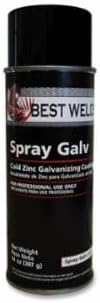 Best Welds Cold Zinc Galvanizing Primer, 14 oz Aerosol Can, Gray, 12 Cans/Case