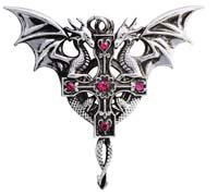 Duos Celtica pendentif Anne Stokes Carpe Noctum bijou gothique