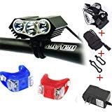 Bike Light, Bicycle Light Rechargeable Super Bike Headlight and Back Light Set,Installs in Seconds Without Tools, Powerful Bike Headlight fit for: Mountain Road Bikes, Front & Back Illumination
