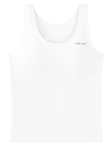 Happy Cherry Girls Sleeveless Padded Undershirts Long Tank Top with Bra Pads Stretch Camisoles for Teen Girl 7-16 Years