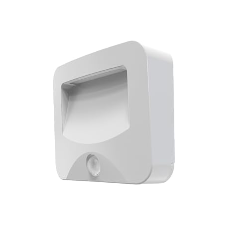 CALEX Spot On - Éclairage Extérieur Sans Fil, Applique Murale sur piles, Minuteur et Détecteur de Mouvement - Lumière Blanche Chaude, Installation Facile - Blanc