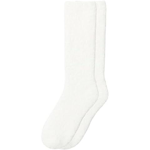 WaySoft All White Fuzzy Socks for Women or Girls Soft & Cozy Warm Sleep Lounge Socks Pack Cover