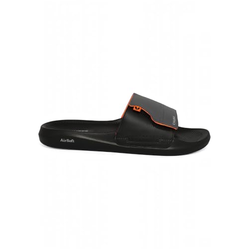 Image of CHUPPS Vapor Navy & Grey Drift Orthopedic Slippers | Soft Footpharma Footbed | Breathable Ventilation Holes | Lightweight Flip Flops | Anti-Skid Chappals for Everyday For Mens
