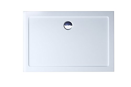 Durovin Bathrooms Acrylic Shower Tray Various Sizes - Glossy White Finish with Free Waste Kit - Rectangular (900 x 800mm)