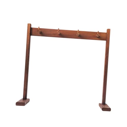 DYNWAVE Wood Chime Stand Hanging Rack Wood Professional Multipurpose Chime Holder Gong Stand for Tea Room Bedroom Desktop , Small