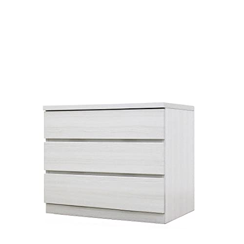 丸田木工 クローゼット チェスト (全120バリエーション) 押入れ収納 衣類収納 フィット fit 桐タンス 衣装ケース 木製 完成品 大川家具 (幅70-3段(奥行44cm), ホワイト色)