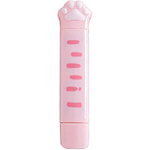 Cartoon Correction Tape Blingi Cute Cartoon Cat Paw Shaped Dual Tips Correction Tip and Glue Tip for DIY Scrapbook Kids Students Writing (Pink) Cover