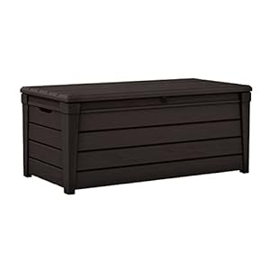 Keter Brightwood Outdoor Storage Box Garden Furniture, 145 x 69.7 x 60.3 cm – Brown