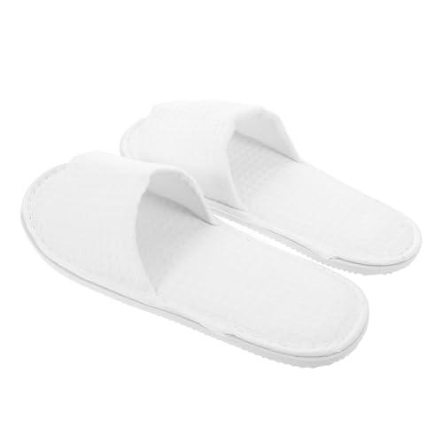 TOVINANNA Bulk Slippers for Guests Spa Slippers Set White Open Toe Reusable Travel Minimalist Design
