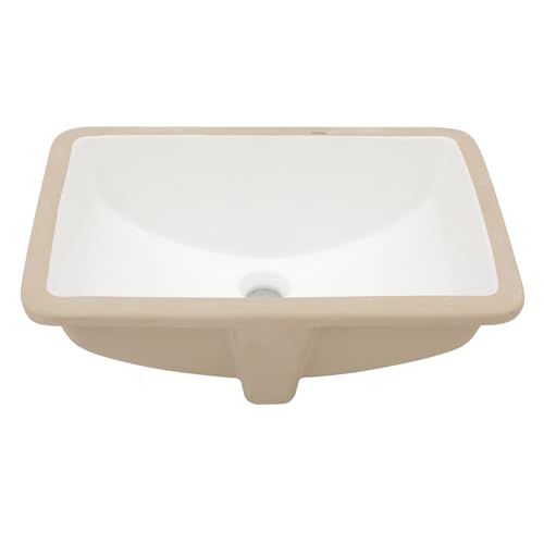 Évier rectangulaire en céramique blanche de 45,7 x 30,5 cm - 8