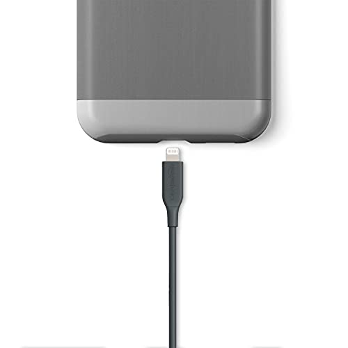 Image of Amazon Basics USB-C to Lightning Cable Cord, MFi Certified Charger for Apple iPhone 11 /12, iPad,Midnight Green, 6-Ft