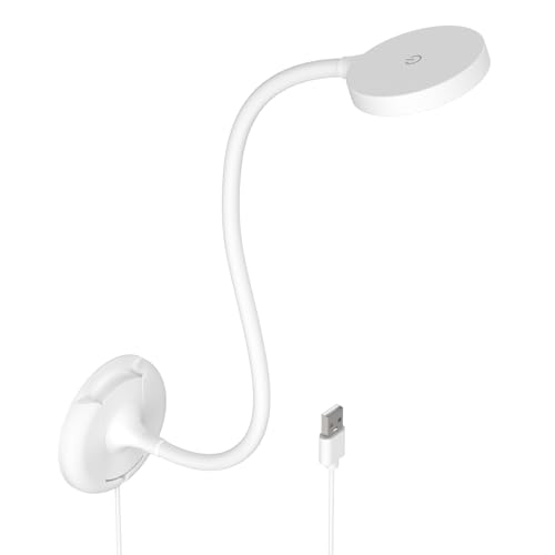 ENUOTEK Flexible LED Wall Mounted Reading Light, USB Powered Whit...