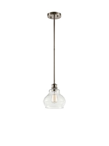 Kichler 48103CLP Schoolhouse 1-Light Mini Pendant, Classic Pewter