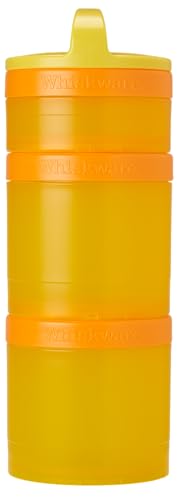 Image of Whiskware Solid Snack Containers, 3 Stackable Snack Cups, Yellow /Orange