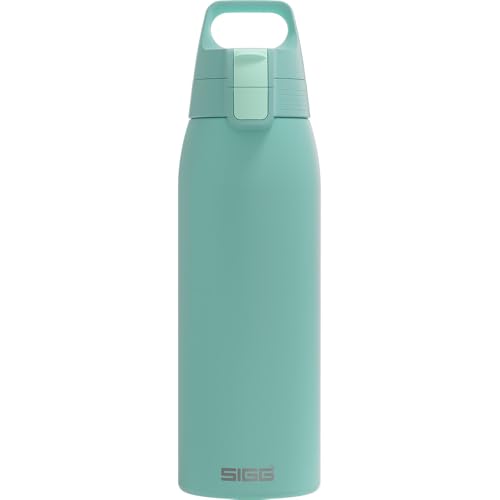SIGG - Edelstahl Trinkflasche - Shield ONE Glacier - Für Kohlensäurehaltige Getränke Geeignet - Auslaufsicher - Federleicht - BPA-frei - Outdoor & Fitness - Hellblau - 1L