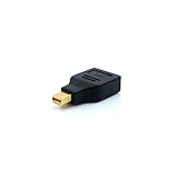 Adaptador DisplayPort Fêmea para Mini DisplayPort Macho PlusCable Preto ADP-201BK - Conector banhado à ouro, DisplayPort 1.4, Pequeno