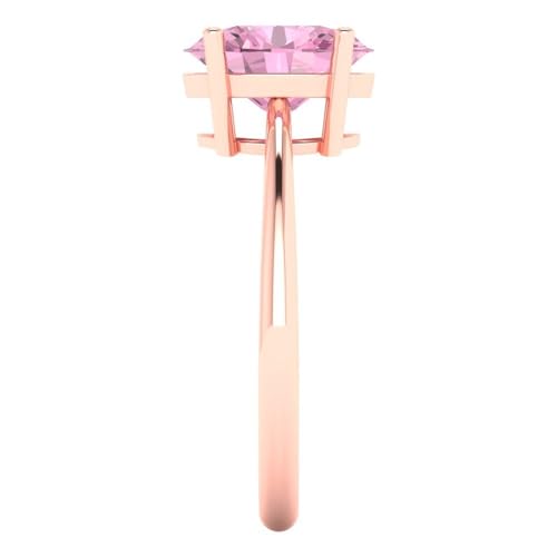 Clara Pucci 2 tcw Oval Cut Engagement Ring for Women, 14K Solid Gold, Rose Gold, Solitaire Simulated Pink Diamond Bridal Anniversary Promise Ring3