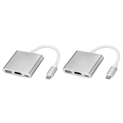 Aserate 2X Type-Cアダプターケーブルコンバーター、 USB-CデジタルAVマルチポートアダプター、MJ1K2AM / AHDMIおよびUSB New FW3用