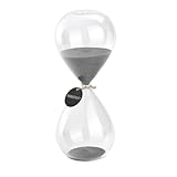 Hourglass Sand Timers - SWISSELITE Biloba Hourglass Sand Timer, 8.1 Inch Grey Sand Timer In 30 Mins
